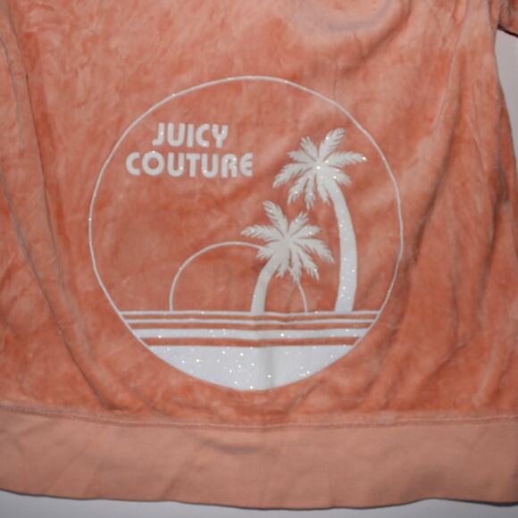 Y2K Juicy Couture Peachy Zip Up Jacket With A White Glitter Logo Size M - Picture 2 of 6